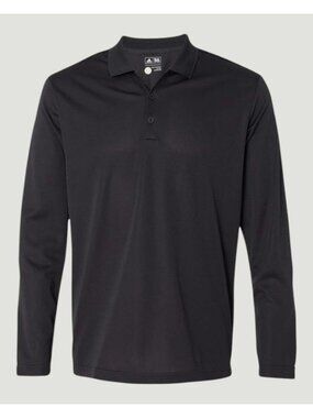 Adidas A186 Mens XXL NEW Climalite Long-Sleeve Black Golf UPF Polo Long Sleeve